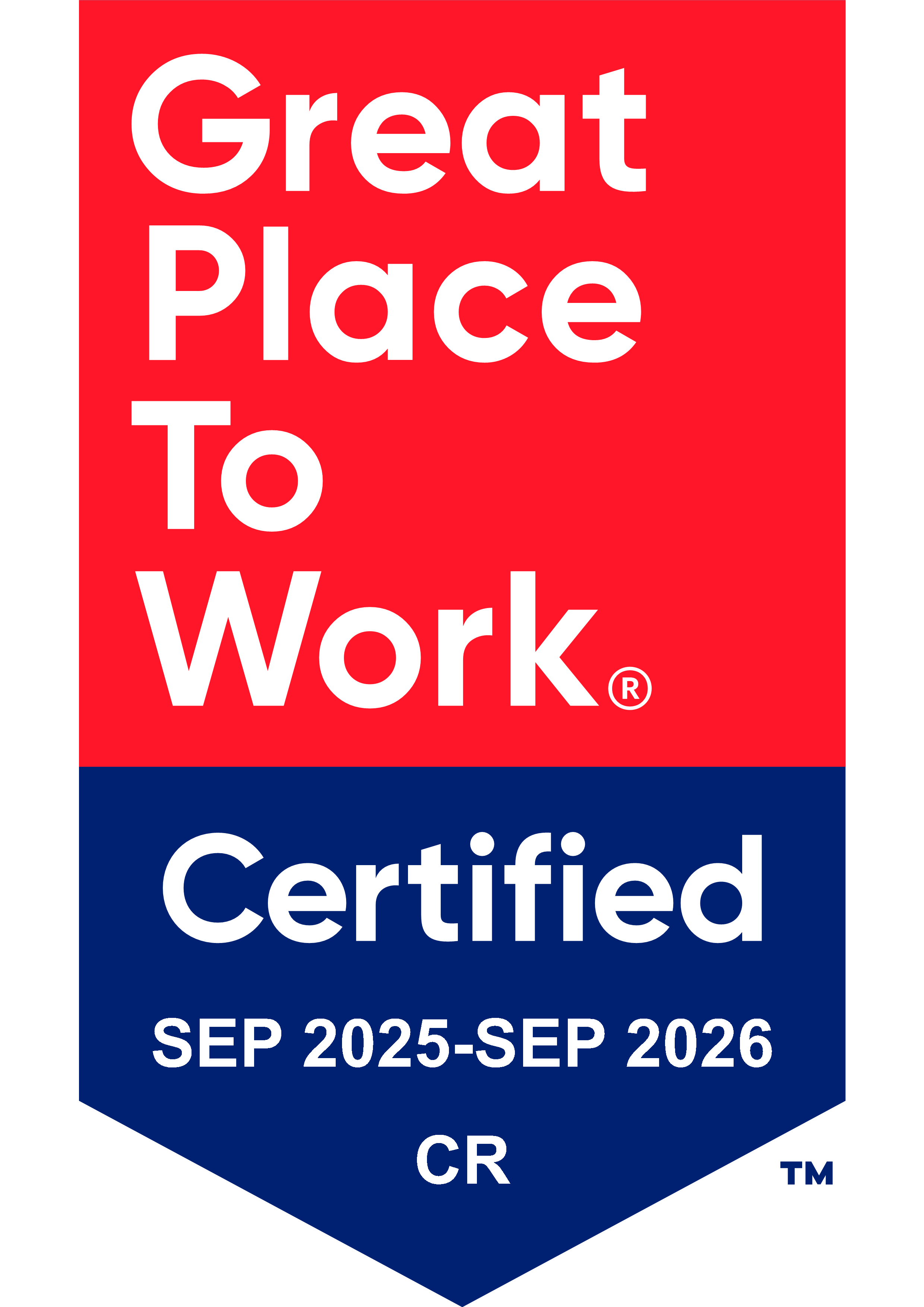 Great Place To Work Certified — SEP 2025-SEP 2026, Costa Rica
